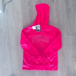 Kids Puma Hot Pink Hoodie with pocket and soft lined hood( XL)